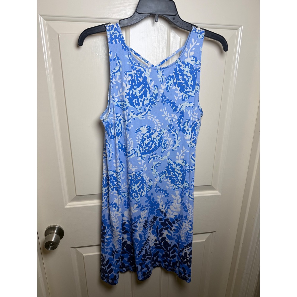 Lilly Pulitzer Blue Peri Turtley Awesome Kristen Dress Pima Cotton Size M